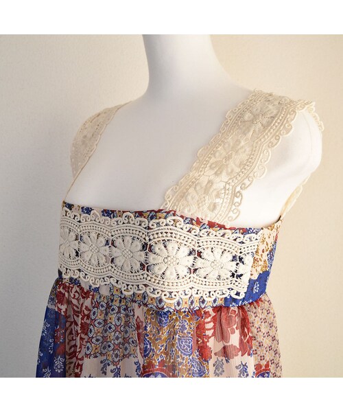 no brand（ノーブランド）の「【 MORE SALE 】プリントシフォン×レースキャミ（シャツ/ブラウス・レディース・その他）」の7枚目の写真