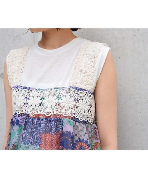 no brand（ノーブランド）の「【 MORE SALE 】プリントシフォン×レースキャミ（シャツ/ブラウス・レディース・その他）」の11枚目の写真