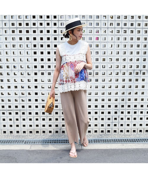 no brand（ノーブランド）の「【 MORE SALE 】プリントシフォン×レースキャミ（シャツ/ブラウス・レディース・その他）」の3枚目の写真