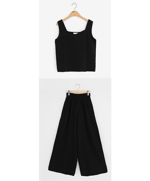 DHOLIC（ディーホリック）の「リネン混スリーブレス&フルレングスパンツSET（シャツ/ブラウス・レディース・ベージュ/ブラック・FREE）」の2枚目の写真