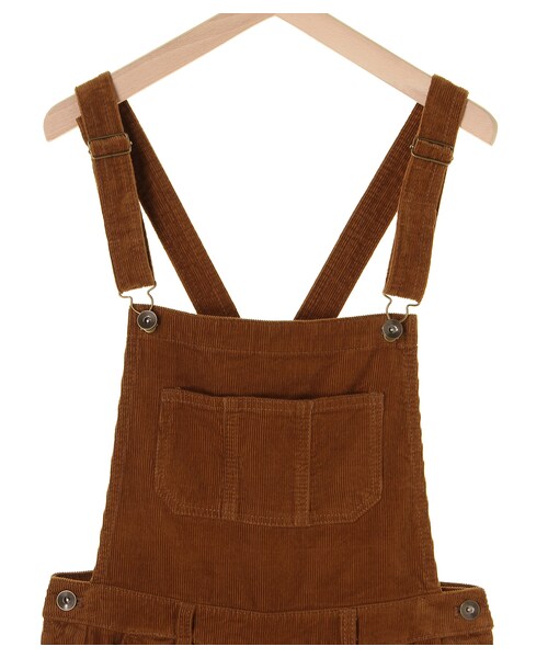 ehka sopo（エヘカソポ）の「コーデュロイ・デニムサロペット（オールインワン・サロペット・キャメル/カーキ/ネイビー・M）」の5枚目の写真