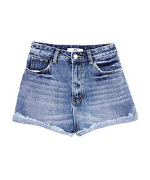 GRL | ハイウエストロールアップデニムショートパンツ(デニムパンツ)