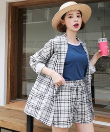 DHOLIC | チェックジャケット&ショートパンツSET(テーラードジャケット)