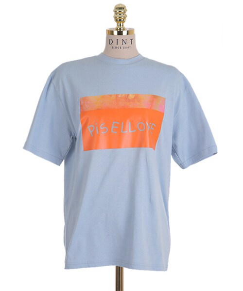 DINT(ディント)の「ベーシックラブのイラストトップ(Tシャツ/カットソー・レディース・블랙/화이트/블루・one(44~66size))」の4枚目の写真