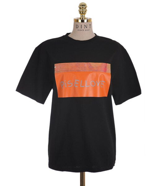 DINT(ディント)の「ベーシックラブのイラストトップ(Tシャツ/カットソー・レディース・블랙/화이트/블루・one(44~66size))」の3枚目の写真