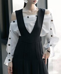 DINT | スリットボタンラインオープンブラウス(シャツ/ブラウス)