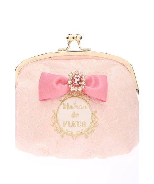 Maison de FLEUR（メゾンドフルール）の「・ラメリボンレースがま口