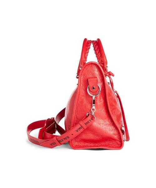 BALENCIAGA（バレンシアガ）の「Balenciaga Classic City AJ Logo Strap Leather Tote（トートバッグ・レディース・Black/Red・One Size）」の5枚目の写真