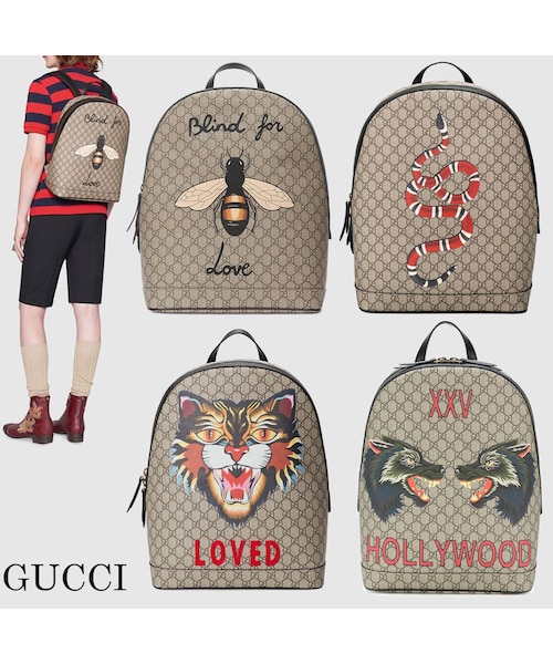【関税込み】 ☆GUCCI☆ スプリーム GGキャンバスバックパック GG ブラック〕ラージ バックパックブラック GGスプリーム