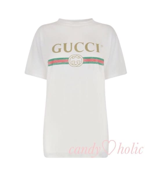 【新品 未使用】GUCCI グッチロゴ Tシャツ ア サイズL 襟取り外し可 GUCCI（グッチ）中古・古着オンライン通販 | Kindal（カインドオル)