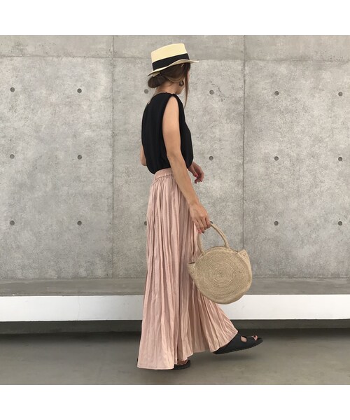 copine（コピン）の「再入荷！シフォンワッシャープリーツロングスカート【クリックポスト対象商品】（スカート・レディース・その他）」の5枚目の写真