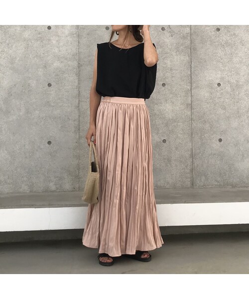 copine（コピン）の「再入荷！シフォンワッシャープリーツロングスカート【クリックポスト対象商品】（スカート・レディース・その他）」の4枚目の写真