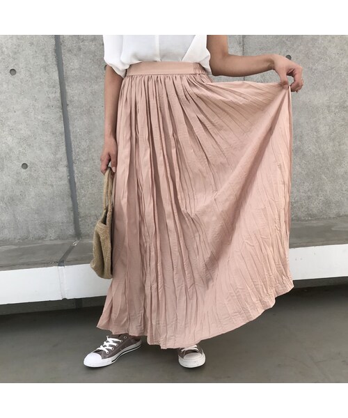 copine（コピン）の「再入荷！シフォンワッシャープリーツロングスカート【クリックポスト対象商品】（スカート・レディース・その他）」の9枚目の写真