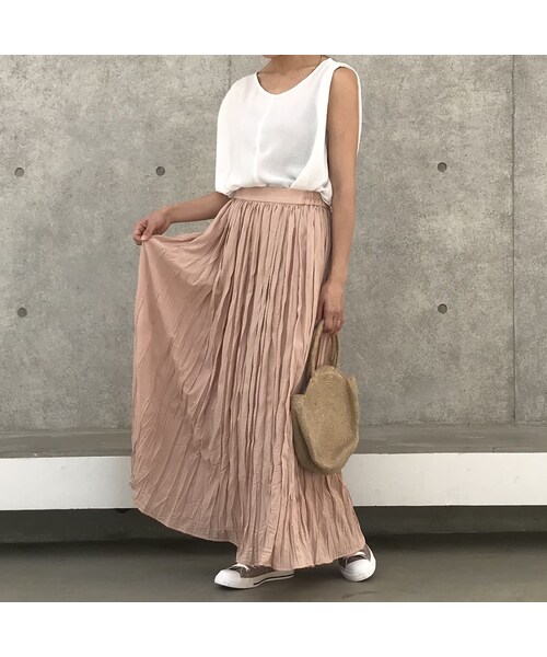 copine（コピン）の「再入荷！シフォンワッシャープリーツロングスカート【クリックポスト対象商品】（スカート・レディース・その他）」の8枚目の写真