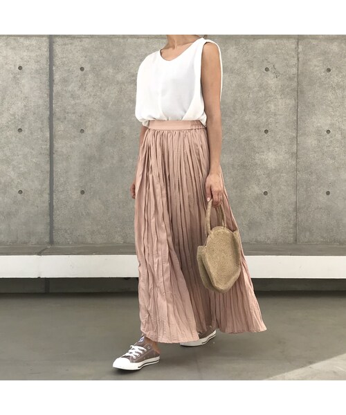 copine（コピン）の「再入荷！シフォンワッシャープリーツロングスカート【クリックポスト対象商品】（スカート・レディース・その他）」の7枚目の写真