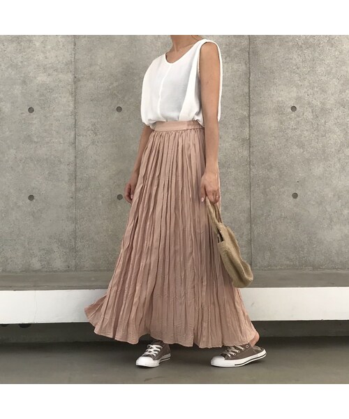 copine（コピン）の「再入荷！シフォンワッシャープリーツロングスカート【クリックポスト対象商品】（スカート・レディース・その他）」の12枚目の写真