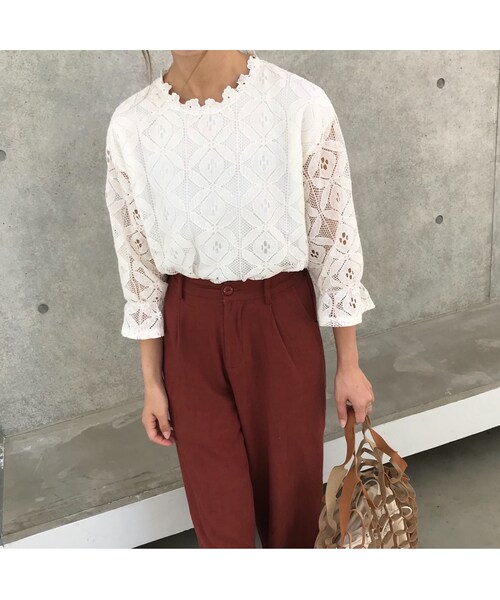 copine（コピン）の「キャンディースリーブ総レースブラウス（2color）【クリックポスト対象商品】（シャツ/ブラウス・レディース・その他）」の10枚目の写真