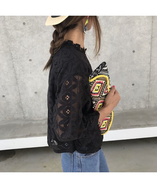 copine（コピン）の「キャンディースリーブ総レースブラウス（2color）【クリックポスト対象商品】（シャツ/ブラウス・レディース・その他）」の2枚目の写真