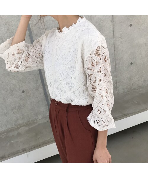 copine（コピン）の「キャンディースリーブ総レースブラウス（2color）【クリックポスト対象商品】（シャツ/ブラウス・レディース・その他）」の11枚目の写真