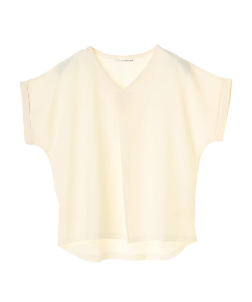 E hyphen world gallery(イーハイフンワールドギャラリー)の「・Vネックオーバーシャツ(トップス・オフホワイト/ライトグレー/マスタード/ダークネイビー・F)」の8枚目の写真