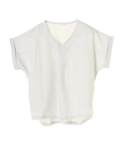 E hyphen world gallery(イーハイフンワールドギャラリー)の「・Vネックオーバーシャツ(トップス・オフホワイト/ライトグレー/マスタード/ダークネイビー・F)」の9枚目の写真