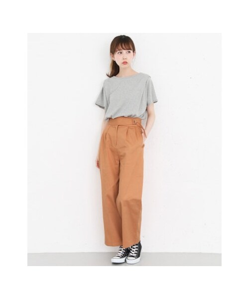 KBF（ケイビーエフ）の「KBF+ ウエストサイドベルトデザインパンツ（パンツ・レディース・IVORY/PINK BEIGE/L.ORANGE・one）」の9枚目の写真