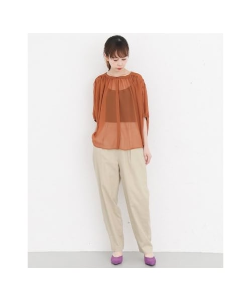 KBF(ケイビーエフ)の「KBF+ リネンクロップドパンツ(パンツ・レディース・LIME/BEIGE/GREEN・one)」の8枚目の写真