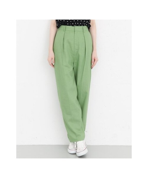 KBF(ケイビーエフ)の「KBF+ リネンクロップドパンツ(パンツ・レディース・LIME/BEIGE/GREEN・one)」の10枚目の写真