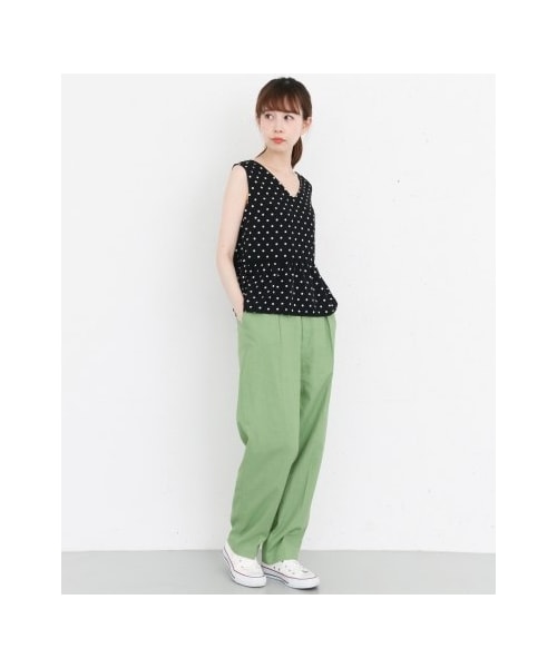 KBF(ケイビーエフ)の「KBF+ リネンクロップドパンツ(パンツ・レディース・LIME/BEIGE/GREEN・one)」の9枚目の写真