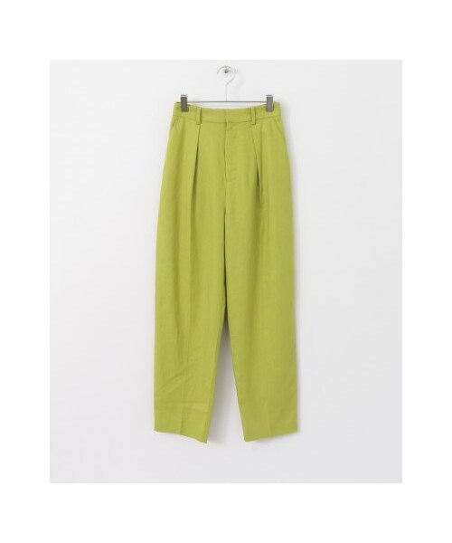 KBF(ケイビーエフ)の「KBF+ リネンクロップドパンツ(パンツ・レディース・LIME/BEIGE/GREEN・one)」の1枚目の写真
