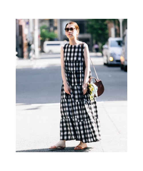 URBAN RESEARCH ROSSO WOMEN（アーバンリサーチ　ロッソ）の「【予約】【WEB限定】ギンガムチェックワンピース（ワンピース/ドレス・レディース・MUSTARD/BLACK・FREE）」の4枚目の写真