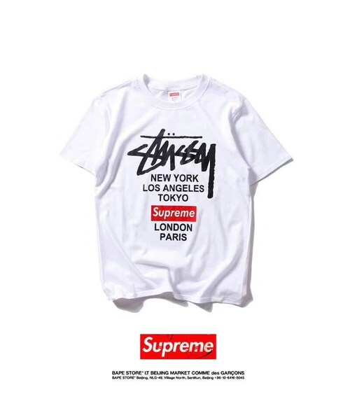 Supreme シュプリーム の Mina 080 Supremexstussy シュプリーム Tシャツ カットソー 半袖 Tシャツ カットソー Wear