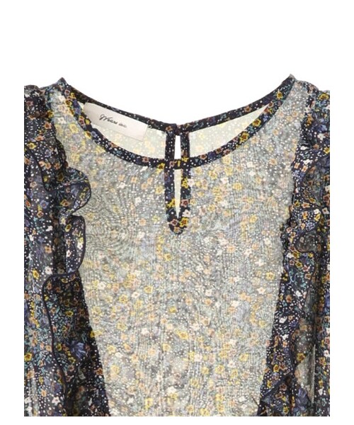 Green　Parks（グリーンパークス）の「WEARS フリルノースリロングワンピース（ワンピース/ドレス・ブラック/ネイビー・F）」の3枚目の写真