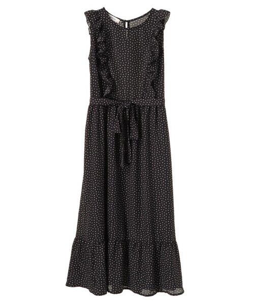 Green　Parks（グリーンパークス）の「WEARS フリルノースリロングワンピース（ワンピース/ドレス・ブラック/ネイビー・F）」の8枚目の写真