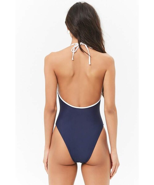 FOREVER 21（フォーエバー トゥエンティーワン）の「Forever 21 Halter One-Piece Swimsuit（水着・レディース・White/Red・Small/Medium/Large）」の3枚目の写真