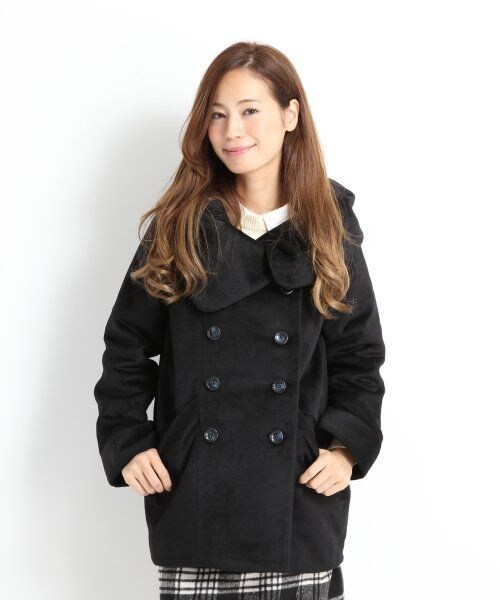 LOWRYS FARM（ローリーズファーム）の「ボリュームネックコート（ジャケット/アウター・レディース・アイボリー/ブラック/バーガンディー・Ｍ/Ｌ）」の7枚目の写真