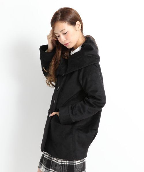 LOWRYS FARM（ローリーズファーム）の「ボリュームネックコート（ジャケット/アウター・レディース・アイボリー/ブラック/バーガンディー・Ｍ/Ｌ）」の4枚目の写真