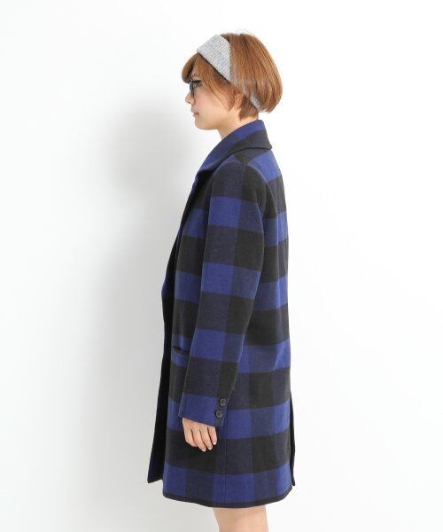 LOWRYS FARM(ローリーズファーム)の「キモウチェックチェスターコート(ジャケット/アウター・レディース・ブルー/ブラック・L/M)」の3枚目の写真