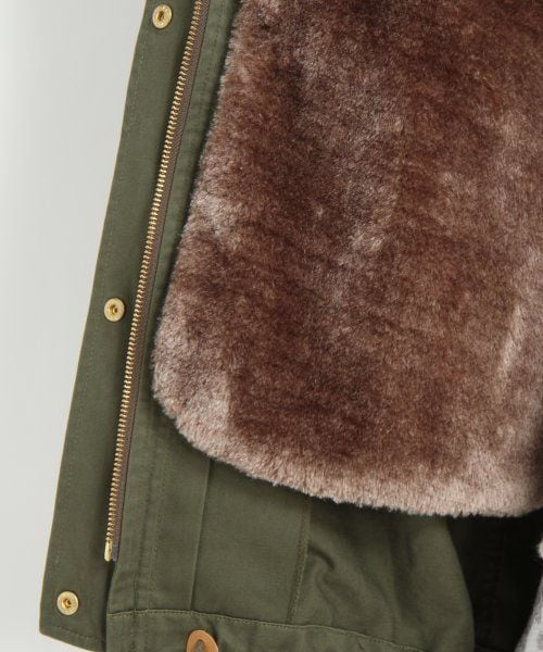 LOWRYS FARM（ローリーズファーム）の「コットンファーツキモッズコート（ジャケット/アウター・レディース・カーキ/ベージュ/ブラック・Ｍ/Ｌ）」の13枚目の写真