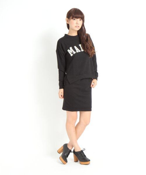 LOWRYS FARM（ローリーズファーム）の「ウラケロゴＳＥＴＵＰロングスリーブ（ワンピース/ドレス・レディース・オフ/グレー/ブラック・Ｍ/Ｌ）」の6枚目の写真