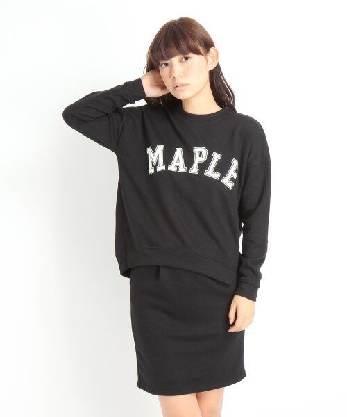 LOWRYS FARM（ローリーズファーム）の「ウラケロゴＳＥＴＵＰロングスリーブ（ワンピース/ドレス・レディース・オフ/グレー/ブラック・Ｍ/Ｌ）」の2枚目の写真