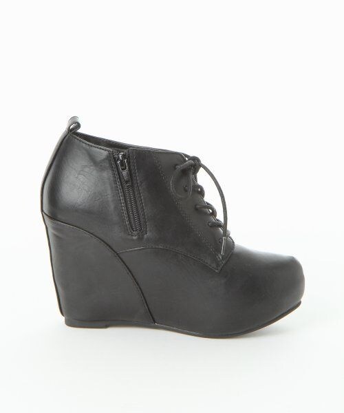 LOWRYS FARM（ローリーズファーム）の「ウェッジレースアップブーツ（シューズ・レディース・ベージュ/ホワイト/ブラックスエード/ブラック・Ｌ/Ｓ/Ｍ）」の7枚目の写真