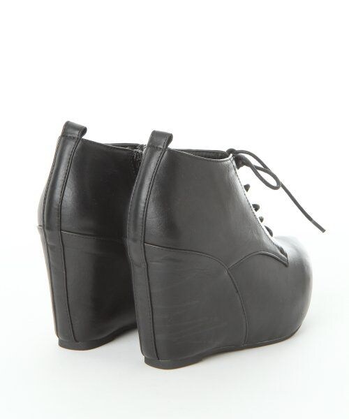 LOWRYS FARM（ローリーズファーム）の「ウェッジレースアップブーツ（シューズ・レディース・ベージュ/ホワイト/ブラックスエード/ブラック・Ｌ/Ｓ/Ｍ）」の8枚目の写真