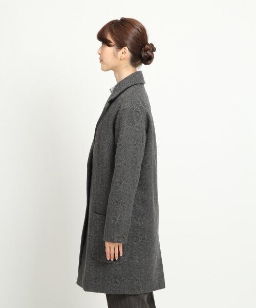 GLOBAL WORK（グローバルワーク）の「ヘリンボンテーラーコート（ジャケット/アウター・レディース・グレー19/ライトグレー15・Ｓ/Ｍ/Ｌ）」の3枚目の写真