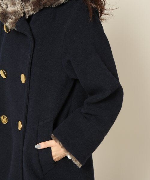 JEANASIS(ジーナシス)の「■限定店舗■BIGフードWコート(ジャケット/アウター・レディース・ベージュ/ブラック/ネイビー・FREE)」の12枚目の写真