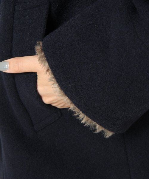 JEANASIS(ジーナシス)の「■限定店舗■BIGフードWコート(ジャケット/アウター・レディース・ベージュ/ブラック/ネイビー・FREE)」の13枚目の写真