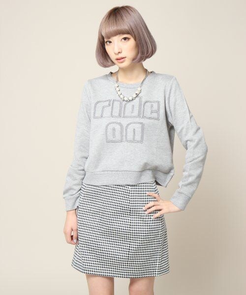 JEANASIS（ジーナシス）の「テープシシュウウラケプルオーバー（トップス・レディース・グレー/ブラック/オフホワイト・FREE）」の3枚目の写真