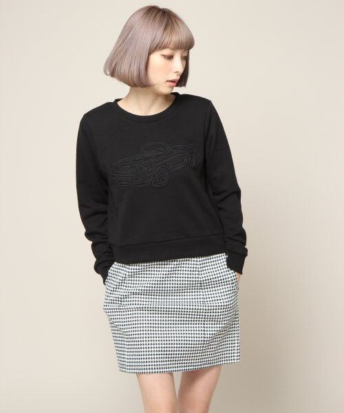 JEANASIS（ジーナシス）の「テープシシュウウラケプルオーバー（トップス・レディース・グレー/ブラック/オフホワイト・FREE）」の2枚目の写真