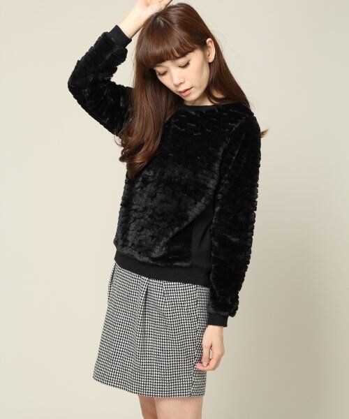 JEANASIS（ジーナシス）の「チビソウファープルオーバー（トップス・レディース・アイボリー/ブラック/グレー・FREE）」の2枚目の写真