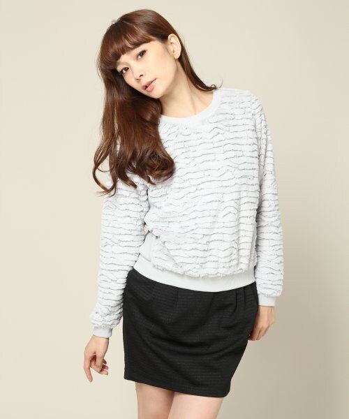 JEANASIS（ジーナシス）の「チビソウファープルオーバー（トップス・レディース・アイボリー/ブラック/グレー・FREE）」の3枚目の写真